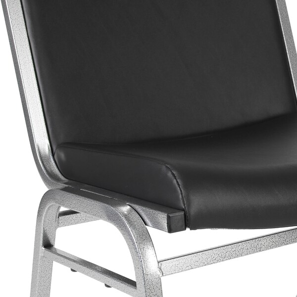Flash Furniture HERCULES Big & Tall 1000 lb. Rated Black Vinyl Stack Chair - XU-60555-BLK-VYL-GG