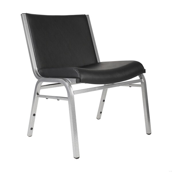 Flash Furniture HERCULES Big & Tall 1000 lb. Rated Black Vinyl Stack Chair - XU-60555-BLK-VYL-GG