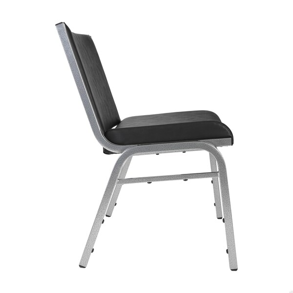 Flash Furniture HERCULES Big & Tall 1000 lb. Rated Black Vinyl Stack Chair - XU-60555-BLK-VYL-GG