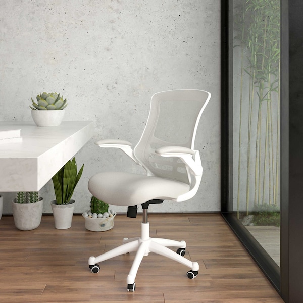 Flash Furniture Light Gray Mesh Mid-Back Chair - BL-X-5M-WH-GY-GG