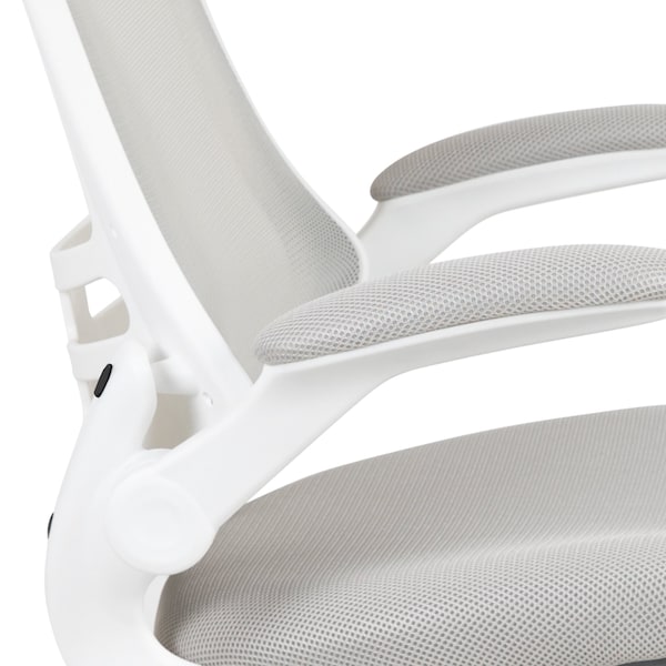 Flash Furniture Light Gray Mesh Mid-Back Chair - BL-X-5M-WH-GY-GG