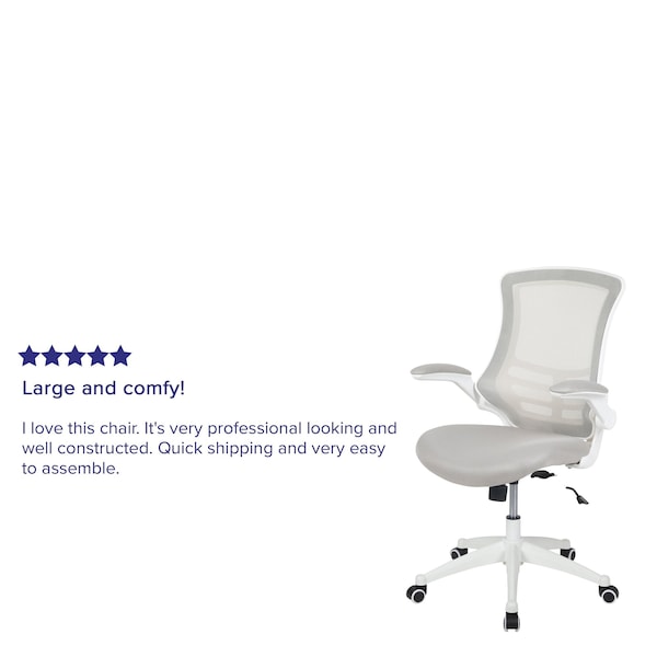 Flash Furniture Light Gray Mesh Mid-Back Chair - BL-X-5M-WH-GY-GG