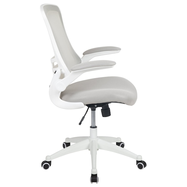 Flash Furniture Light Gray Mesh Mid-Back Chair - BL-X-5M-WH-GY-GG