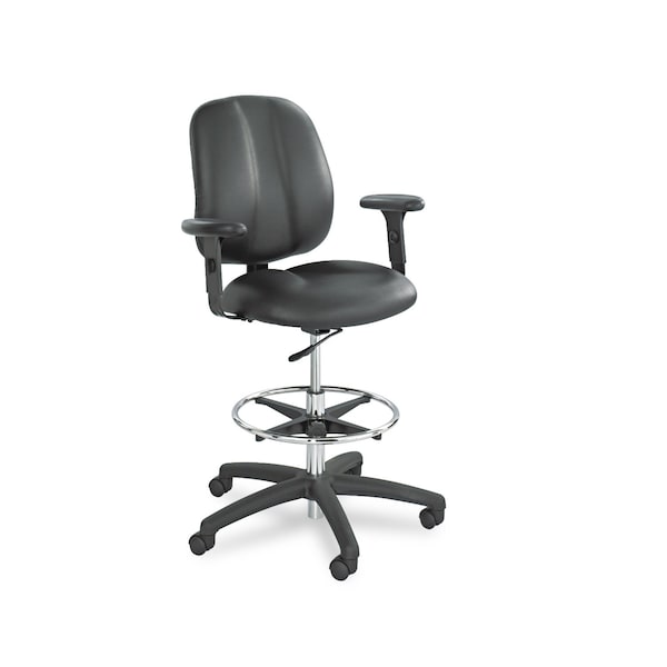 Safco Height-Adjustable T-Pad Arms for Apprent, T-Arm, Foam; Polyurethane; Steel, Black - 6689BL