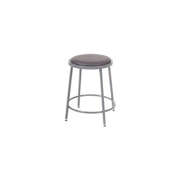 Global Industrial Big & Tall Vinyl Upholstered Shop Stool With Manual Height Adjustment Gray - 506342
