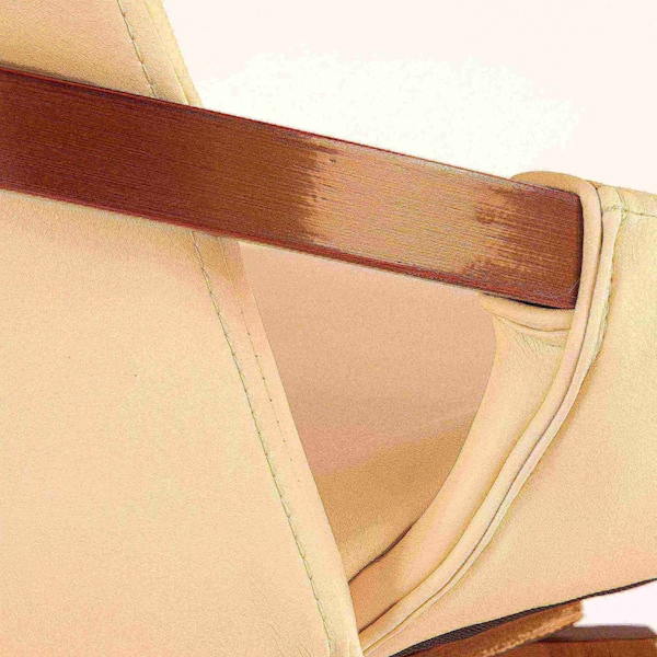 Lumisource Cosmo Chair in Walnut and Cream Faux Leather - CH-COSMO WL+CR