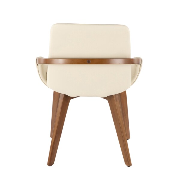 Lumisource Cosmo Chair in Walnut and Cream Faux Leather - CH-COSMO WL+CR