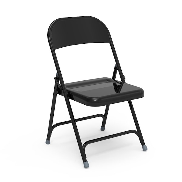 Virco 162 Series Folding Chair with Plastic Caps - Black - 162