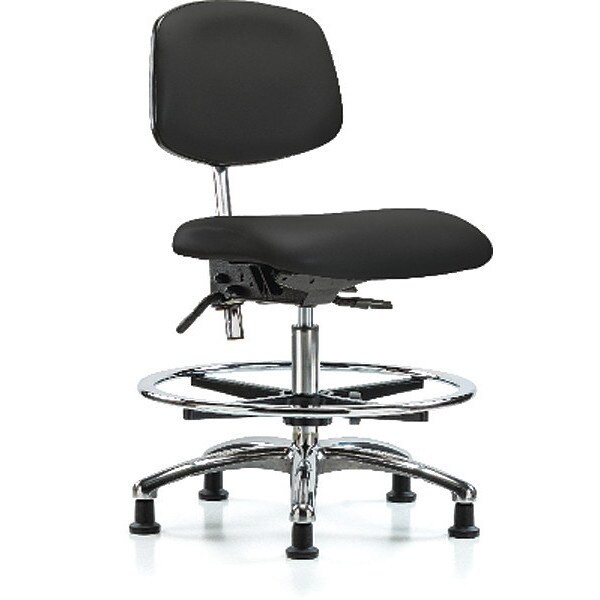Zoro Select Clean Room Chair Ergonomic Chair, No Arms, 21-1/2" to 29" Height, Vinyl, Black - BR-NCR-VMBCH-CR-T0-A0-CF-RG-8540