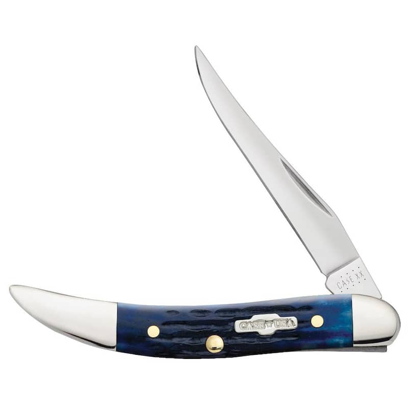 W. R. Case & Sons Cutlery Co Blue Bone Rogers Corn Cob Jig Small Texas Toothpick Pocket Knife - FI02804