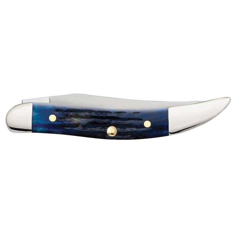 W. R. Case & Sons Cutlery Co Blue Bone Rogers Corn Cob Jig Small Texas Toothpick Pocket Knife - FI02804