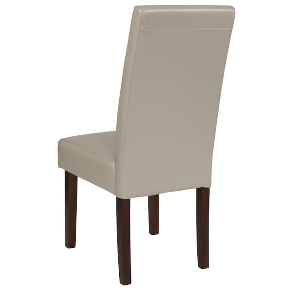 Flash Furniture Greenwich Series Beige Leather Parsons Chair - 2-QY-A37-9061-BGL-GG