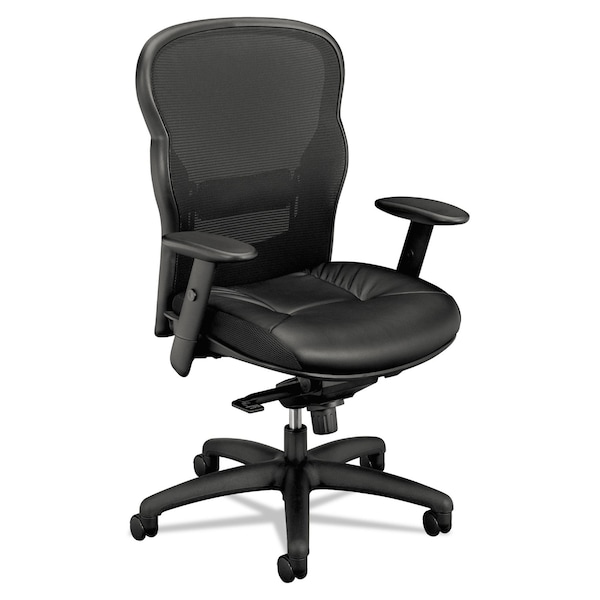 Hon Basyx Executive Chair Chair, Adjust Arm, Knetlt, Hi-Back, Adjustable Arms, Plastic, Black - BSXVL701SB11
