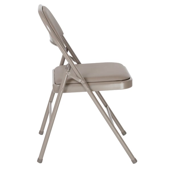 Flash Furniture HERCULES Series Double Braced Gray Vinyl Folding Chair - 4-HA-F003D-GY-GG