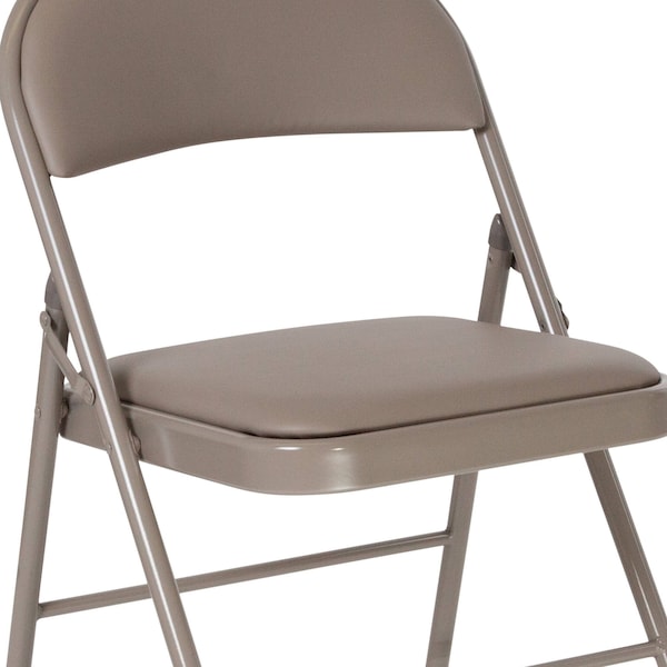Flash Furniture HERCULES Series Double Braced Gray Vinyl Folding Chair - 4-HA-F003D-GY-GG