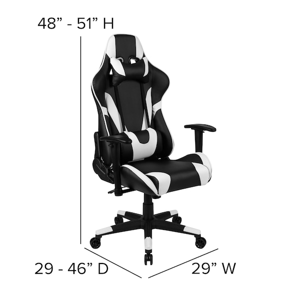 Flash Furniture Black LeatherSoft Gaming Chair with Reclining Back - CH-187230-1-BK-GG