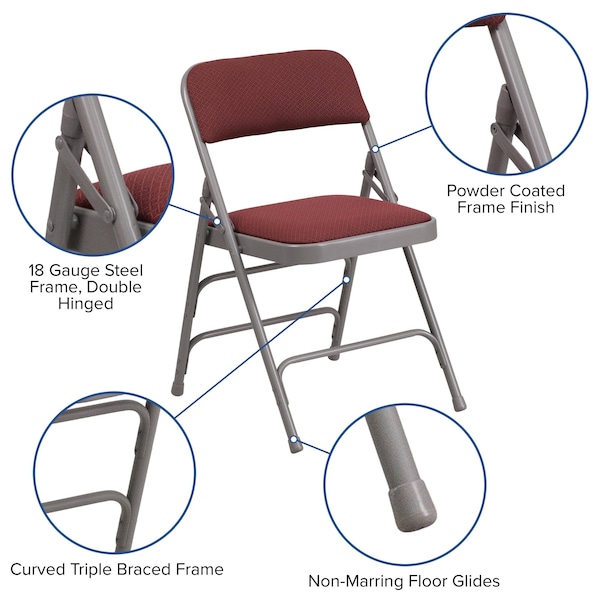 Flash Furniture Burgundy Fabric Metal Chair - AW-MC309AF-BG-GG