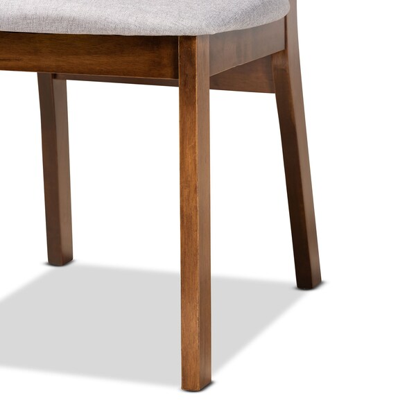 Baxton Studio Damara Mid-Century Modern Grey Fabric and Walnut Brown Finished Wood 2-Piece Dining Chair Set - 183-11645-ZORO