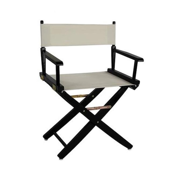 American Trail American Trails 206-02-032-12 18 in. Extra-Wide Premium Directors Chair; Black Frame with Natural Color Cover - 206-02/032-12
