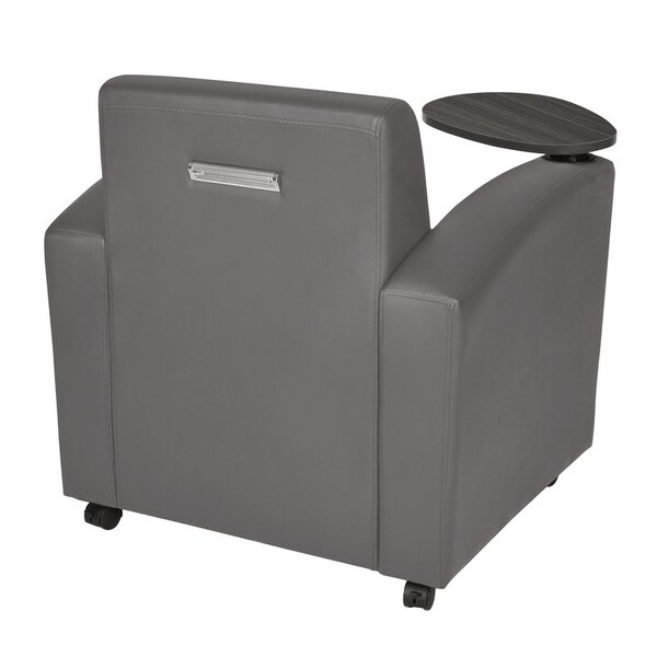 Regency Armchairs, Grey Seat, 31 W 29 L 33 H, Wood, Vinyl Seat - 7701AGGY