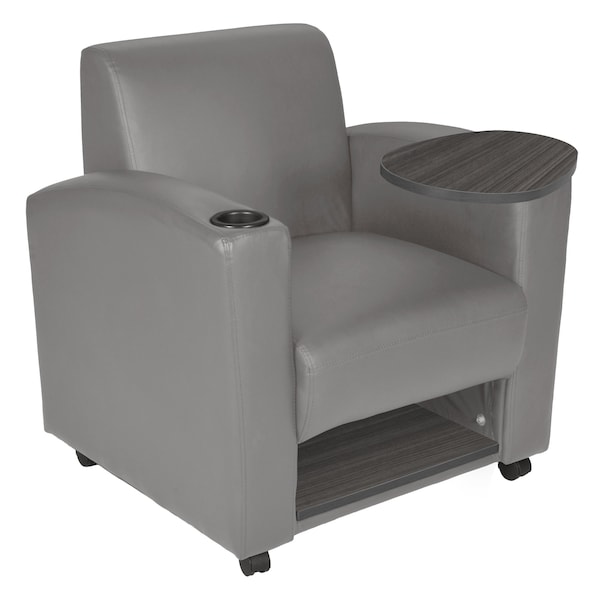 Regency Armchairs, Grey Seat, 31 W 29 L 33 H, Wood, Vinyl Seat - 7701AGGY