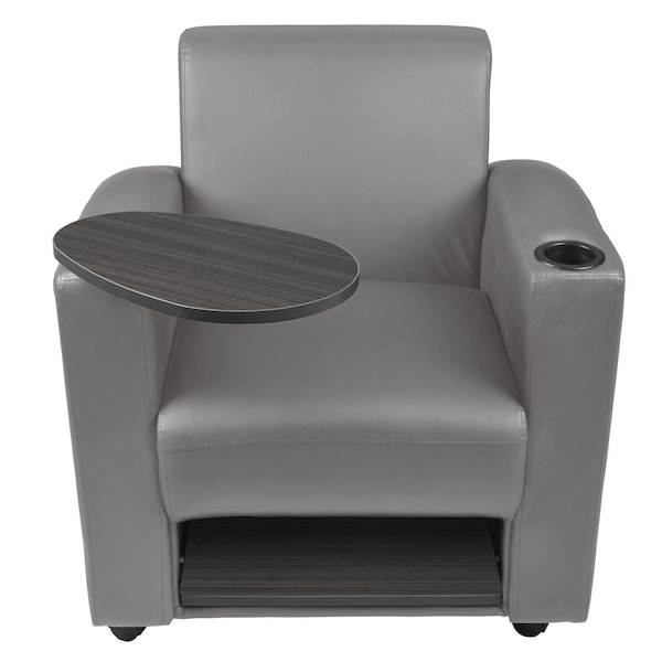 Regency Armchairs, Grey Seat, 31 W 29 L 33 H, Wood, Vinyl Seat - 7701AGGY