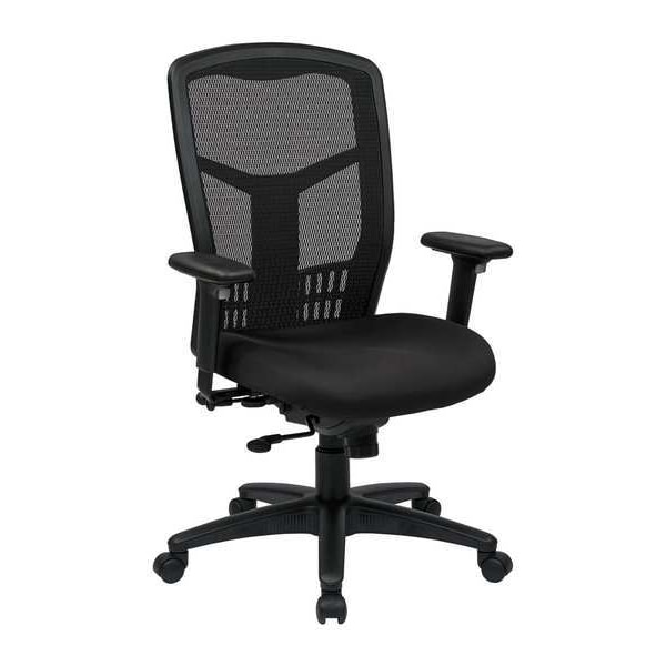 Office Star Managerial Chair Desk Chair, Adjustable Arms, 18-1/4" to 22" Height, Fabric, Black - 90662-30