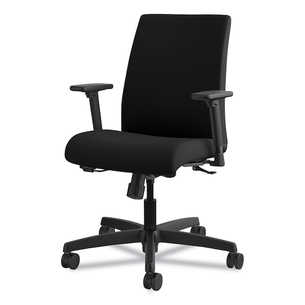 Hon Ignition Series Fabric Low-Back Task Chair, Black, Base: Black - HITL1.A.H.U.CU10.T.SB