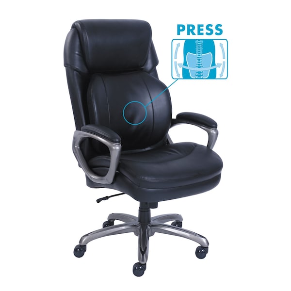 Sertapedic Cosset Big and Tall Exec Chair, Supports up to 400 lbs., Black/Slate - 48964