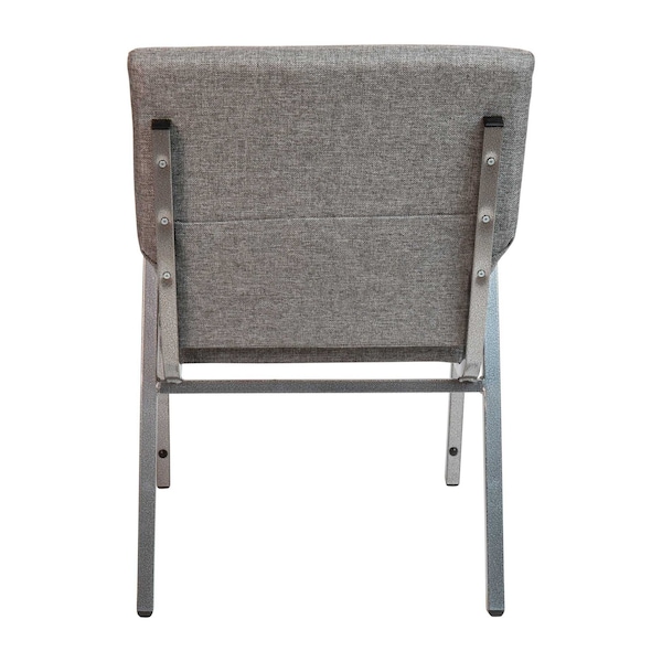 Flash Furniture Gray Fabric Stackable Church Chair with Arms - XU-DG-60156-GY-GG