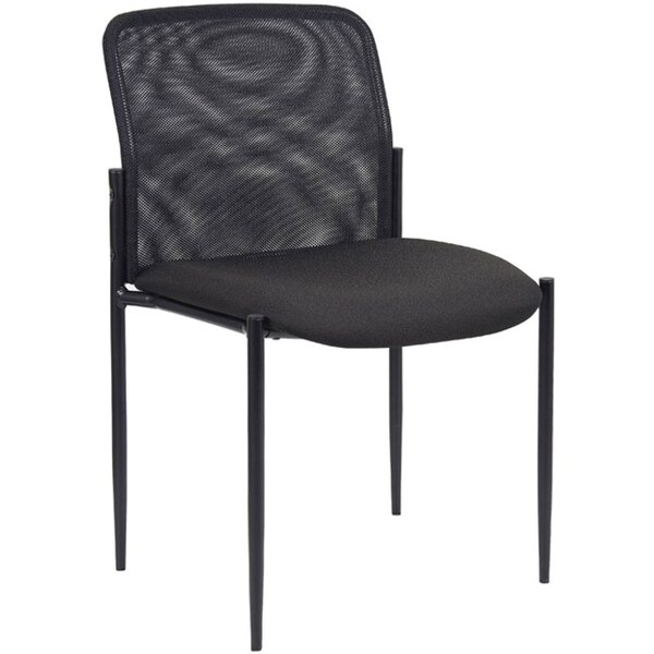 Boss Guest Chair, 24 in W 24" L 33" H, Armless, Mesh Seat - B6919