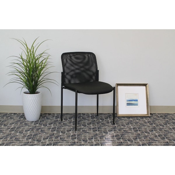 Boss Guest Chair, 24 in W 24" L 33" H, Armless, Mesh Seat - B6919