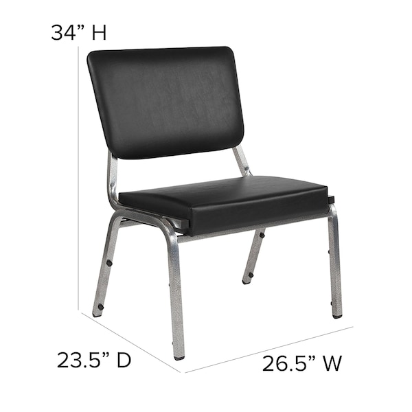 Flash Furniture Hercules Medical Waiting Room Chair, Black Back, 26-1/2 in W 23-1/2" L 34" H, Vinyl Seat - XU-DG-60442-660-2-BV-GG