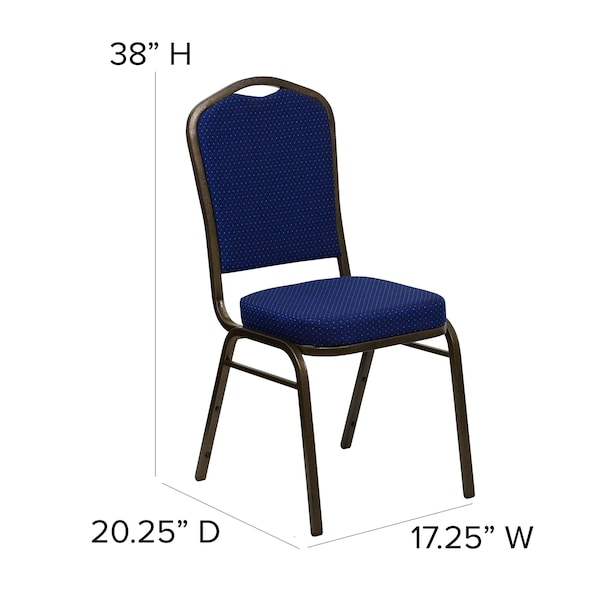 Flash Furniture Hercules Banquet Chair, Blue Back, 17.25 W 20-1/4" L 38 H, Fabric Seat - FD-C01-GOLDVEIN-208-GG