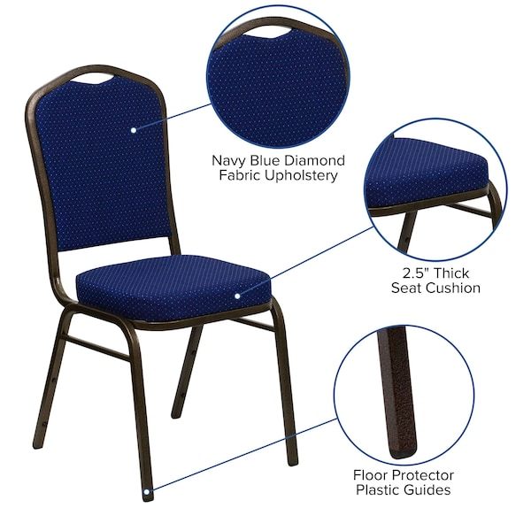 Flash Furniture Hercules Banquet Chair, Blue Back, 17.25 W 20-1/4" L 38 H, Fabric Seat - FD-C01-GOLDVEIN-208-GG