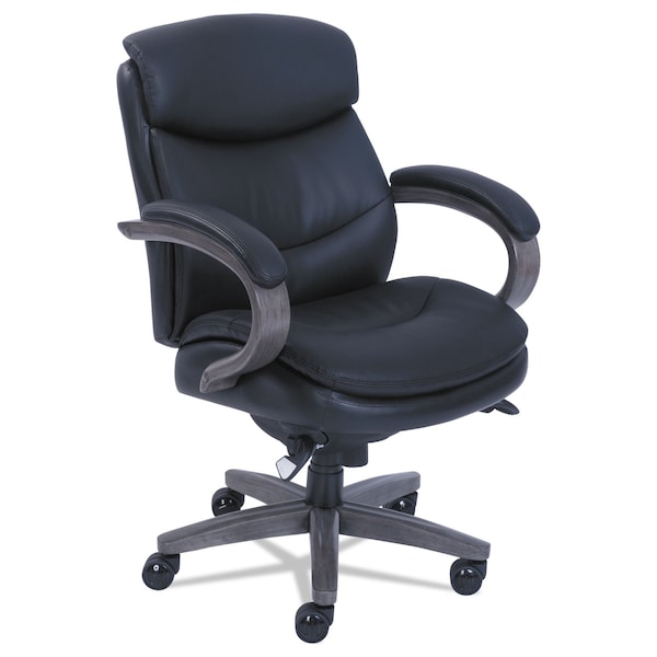 La-Z-Boy Woodbury Mid-Back Executive Chair, Supports up to 300 lbs., Black/Gray - 48963A