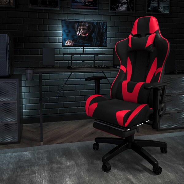Flash Furniture Red Reclining Gaming Chair with Footrest - CH-187230-RED-GG