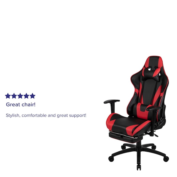 Flash Furniture Red Reclining Gaming Chair with Footrest - CH-187230-RED-GG