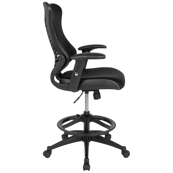 Flash Furniture Drafting Chair Black Mesh Drafting Chair, Mesh, Black - BL-LB-8816D-GG