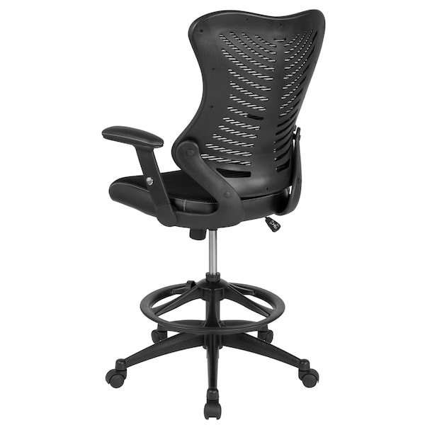 Flash Furniture Drafting Chair Black Mesh Drafting Chair, Mesh, Black - BL-LB-8816D-GG