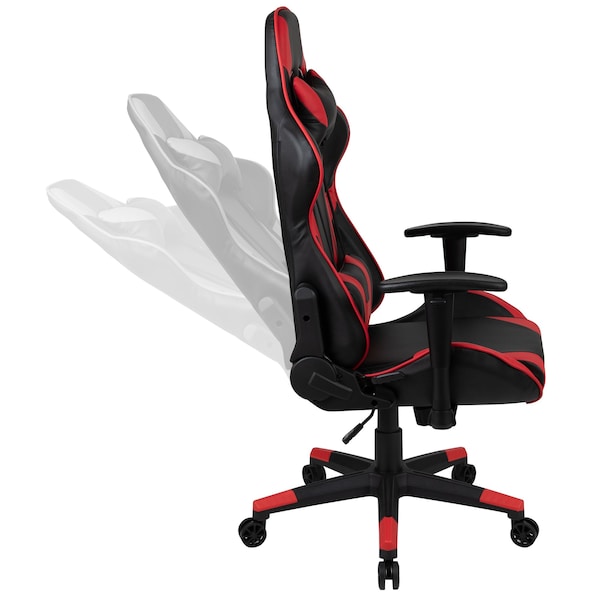 Flash Furniture Red LeatherSoft Gaming Chair with Reclining Back - CH-187230-1-RED-GG