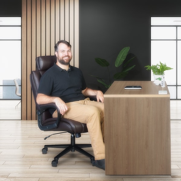 Regency DuraForce Big & Tall Ergonomic Executive Office Chair, 400 lbs Support, Brown - DUR001BR