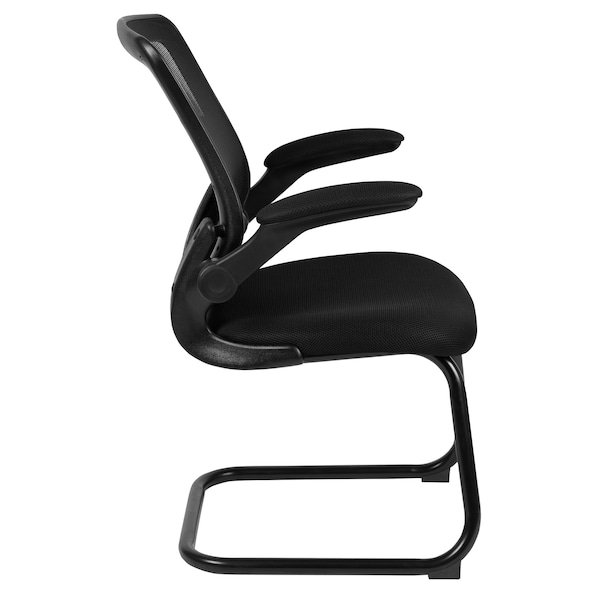 Flash Furniture Black Mesh Sled Base Side Reception Chai - BL-ZP-8805C-GG