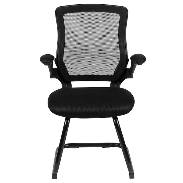 Flash Furniture Black Mesh Sled Base Side Reception Chai - BL-ZP-8805C-GG