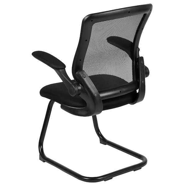 Flash Furniture Black Mesh Sled Base Side Reception Chai - BL-ZP-8805C-GG