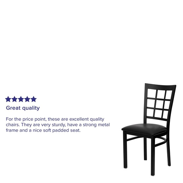 Flash Furniture Hercules Restaurant Chair, Black Back, 16-1/2 in W 20" L 36-1/2" H - XU-DG6Q3BWIN-BLKV-GG