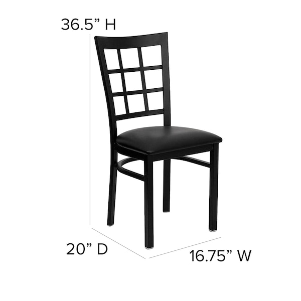 Flash Furniture Hercules Restaurant Chair, Black Back, 16-1/2 in W 20" L 36-1/2" H - XU-DG6Q3BWIN-BLKV-GG