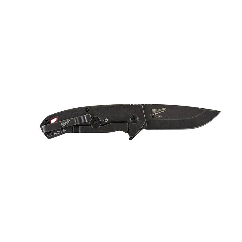 Milwaukee 3 in. Hardline D2 Steel Smooth Blade Pocket Folding Knife and FASTBACK 6-In-1 Folding Utility Knife - 48-22-1994-48-22-1505