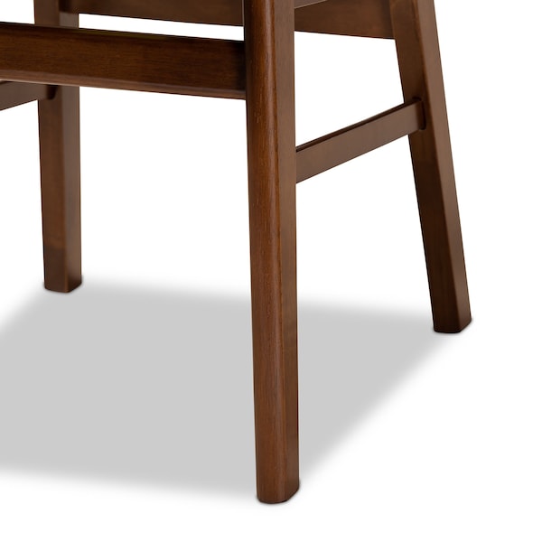Baxton Studio Euclid Mid-Century Modern Grey Fabric and Walnut Brown Finished Wood 2-Piece Dining Chair Set - 184-11647-ZORO