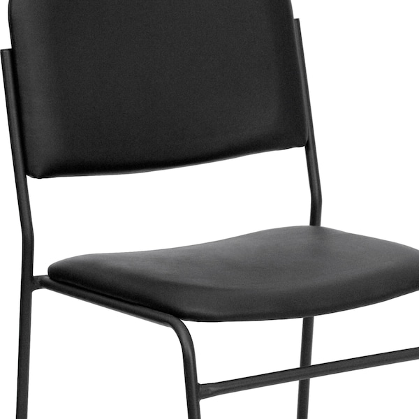 Flash Furniture Black Vinyl Stack Chair - 5-XU-8700-BLK-B-VYL-30-GG